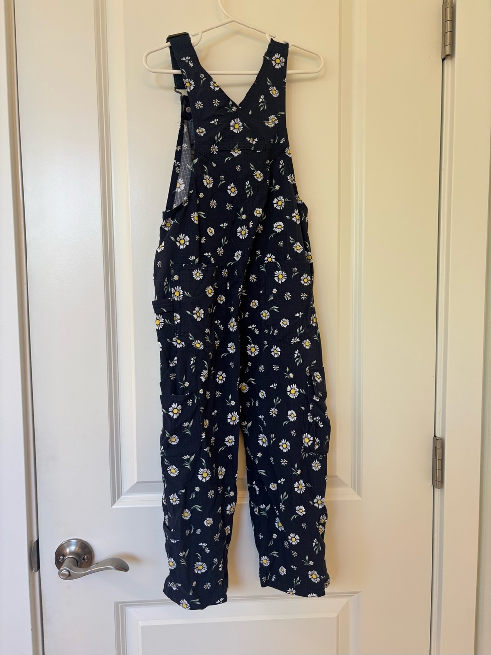Duluth Trading Co Navy Floral Daisy Kids Overalls - Picture 3 of 3